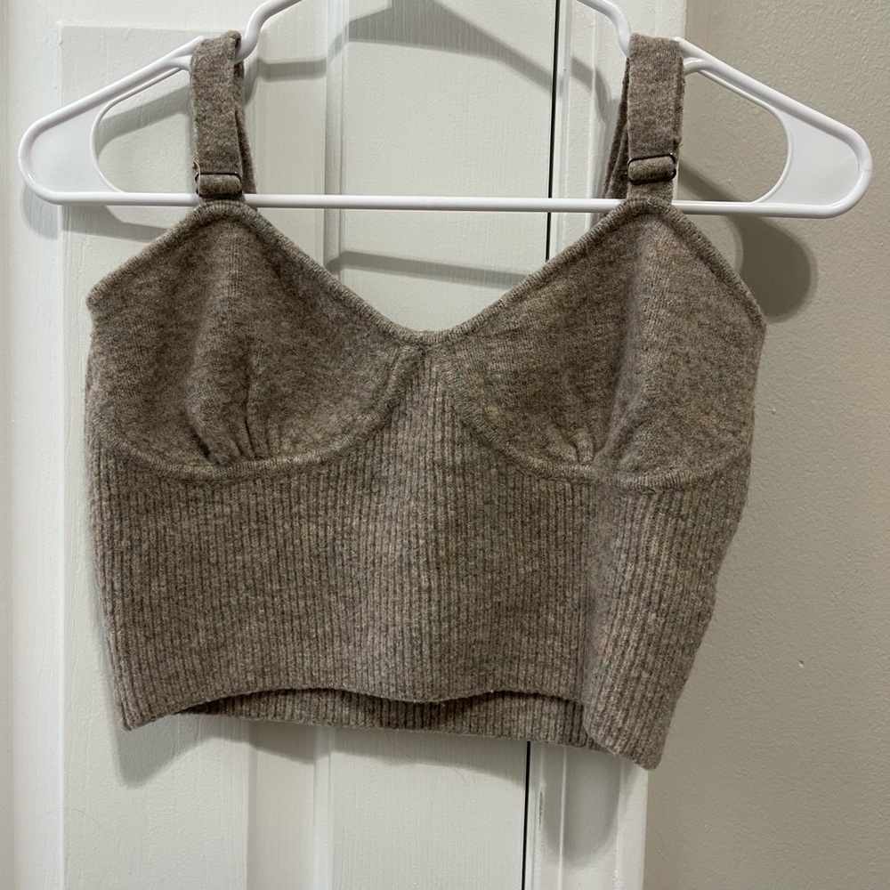 Astr Warm Beige Knit Top